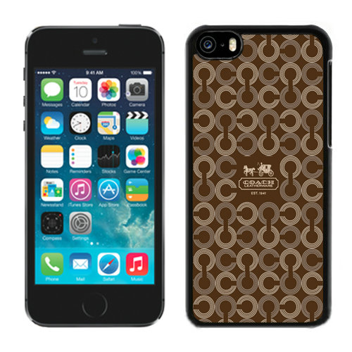 Coach Logo Monogram Brown iPhone 5C Cases DQS - Click Image to Close